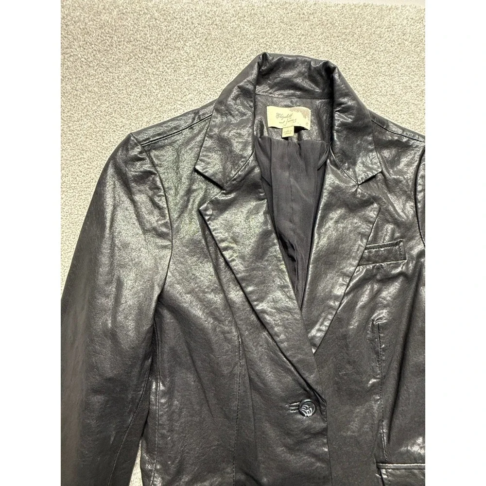 Elizabeth and James‎ Black Leather Blazer Jacket Women's Size 8